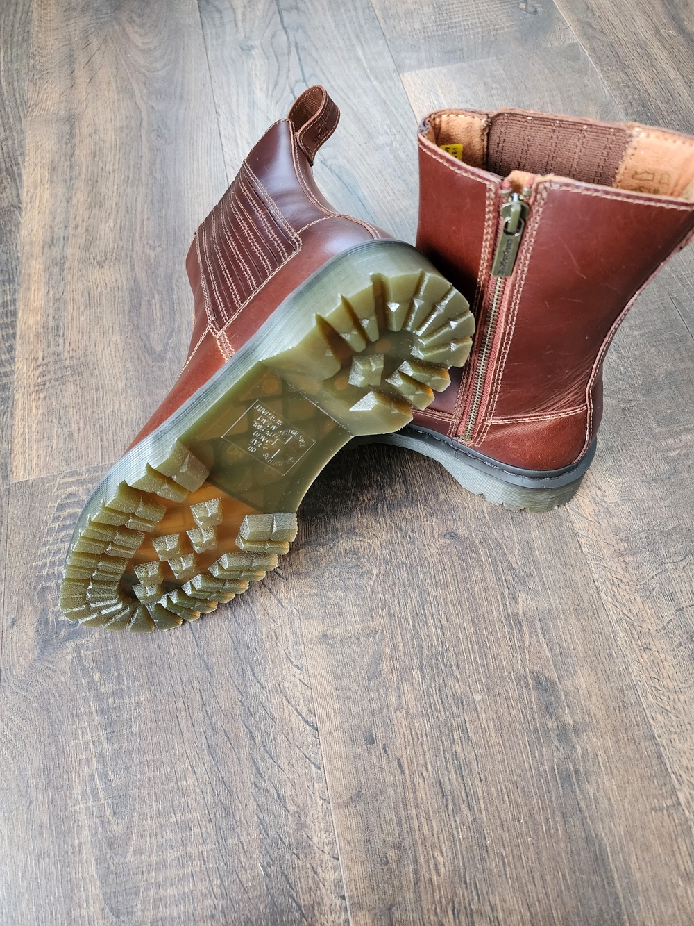 Dr. Martens Chestnut Brown Leather Side-Zip AMAAYAH LO Boots - Picture 6 of 10